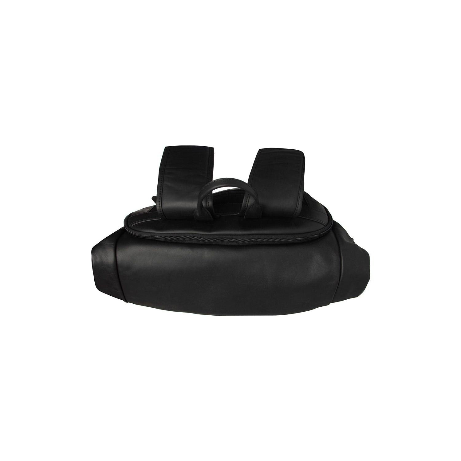 Leren Rolltop Rugzak Zwart Remo