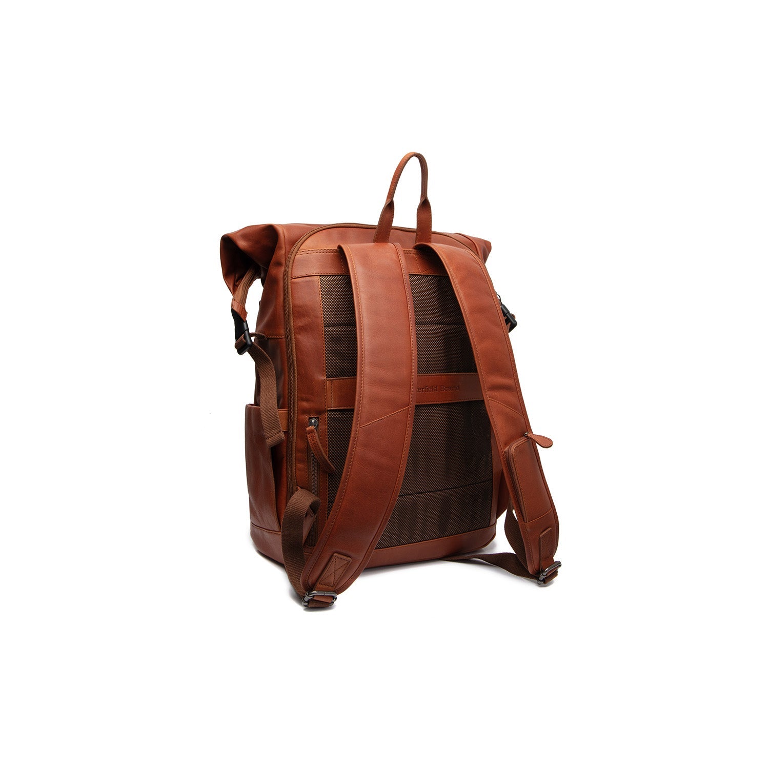 Leren Rolltop Rugzak Cognac Remo
