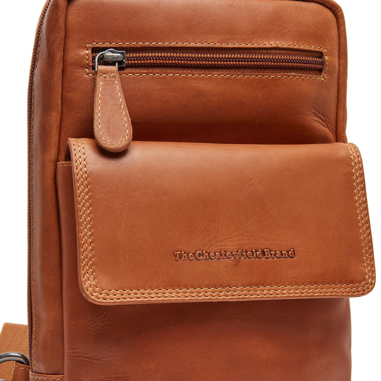Leren Sling Bag Cognac Turelle