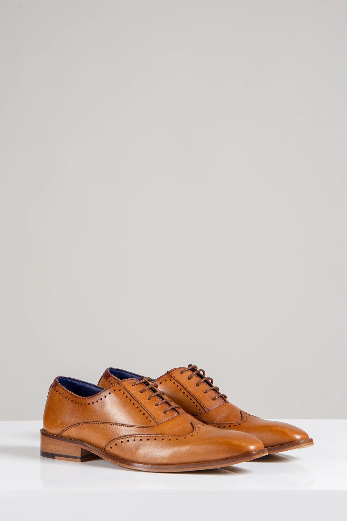 Bruine leren schoenen Marc Darcy Carson Wingtip brogue