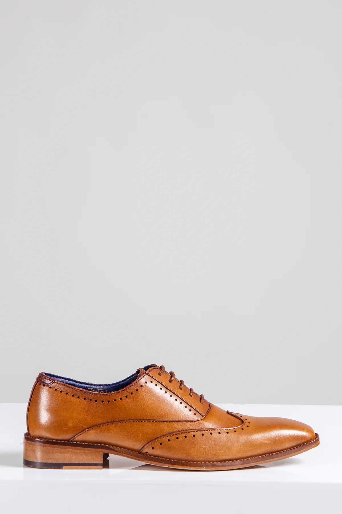 Bruine leren schoenen Marc Darcy Carson Wingtip brogue