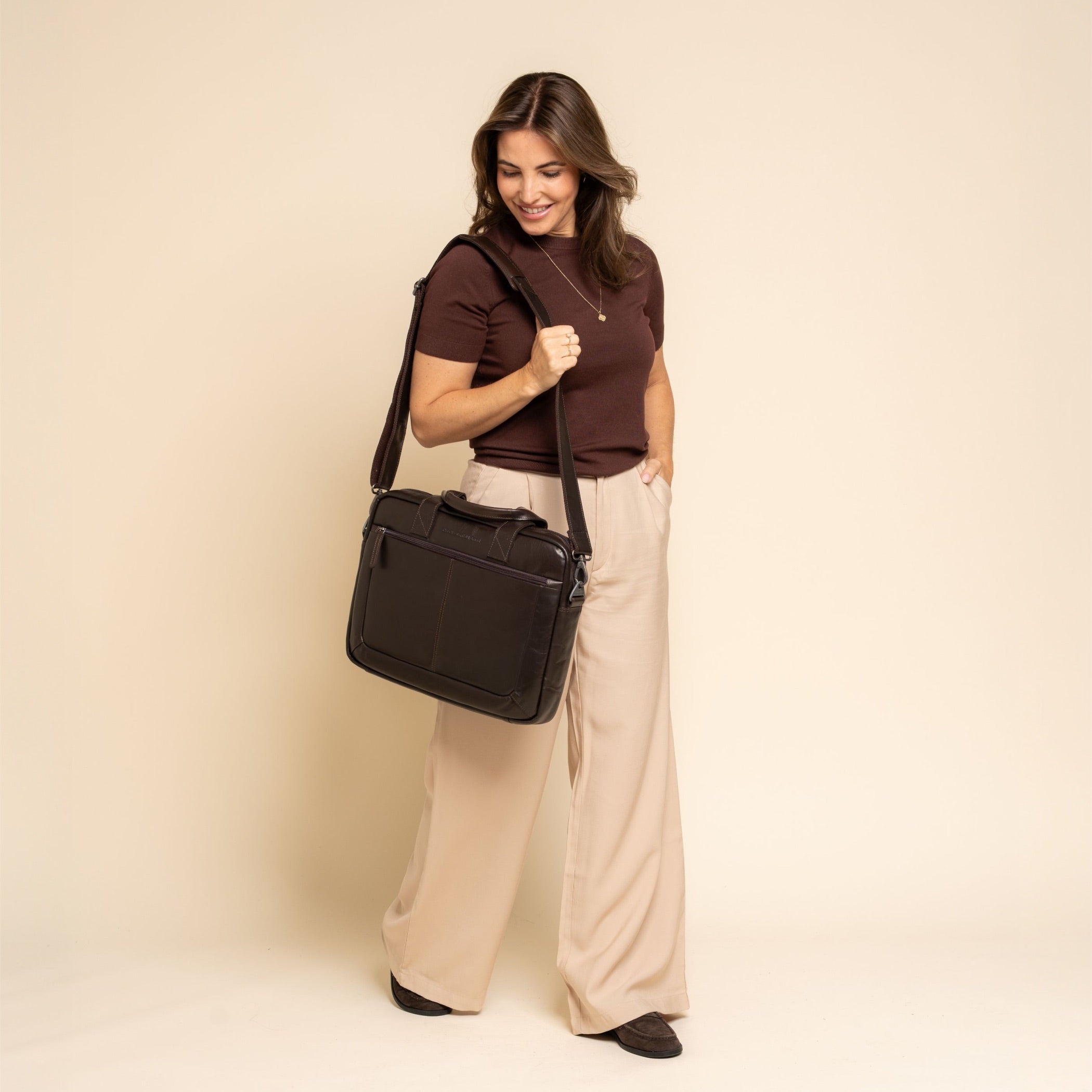 Leren Laptoptas Bruin Calvi