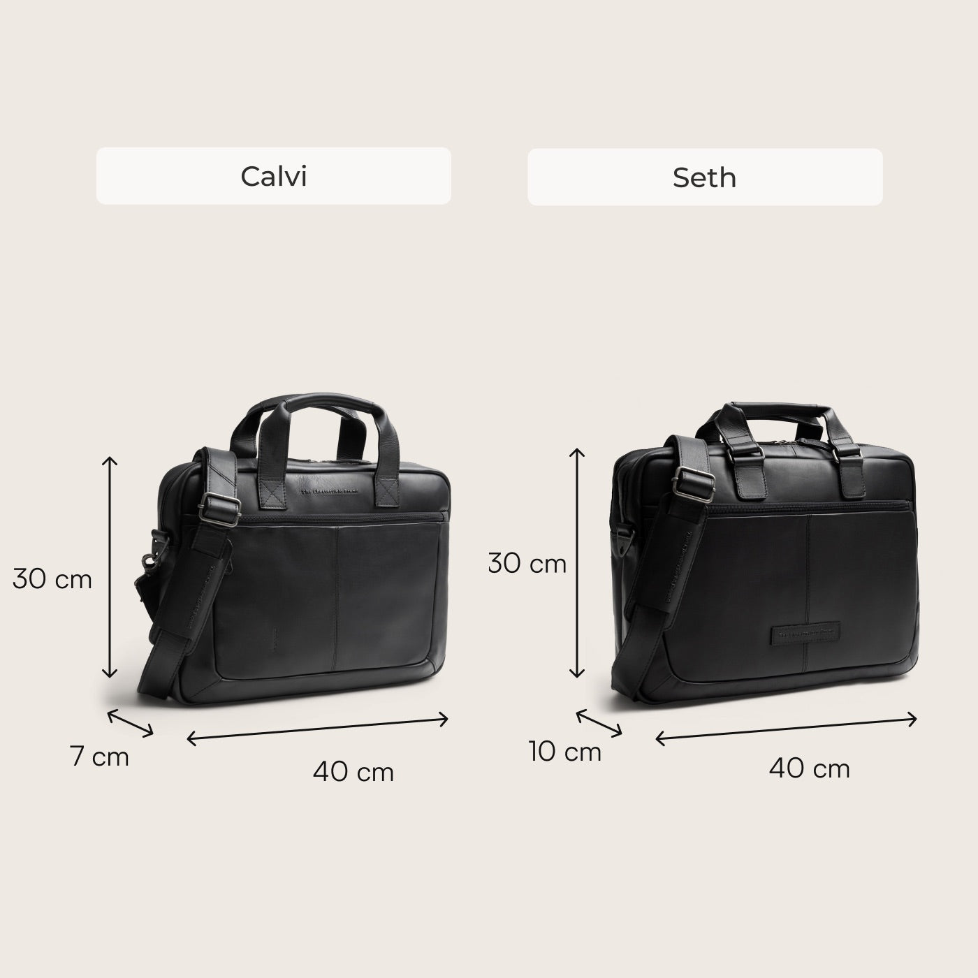 Leren Laptoptas Zwart Calvi