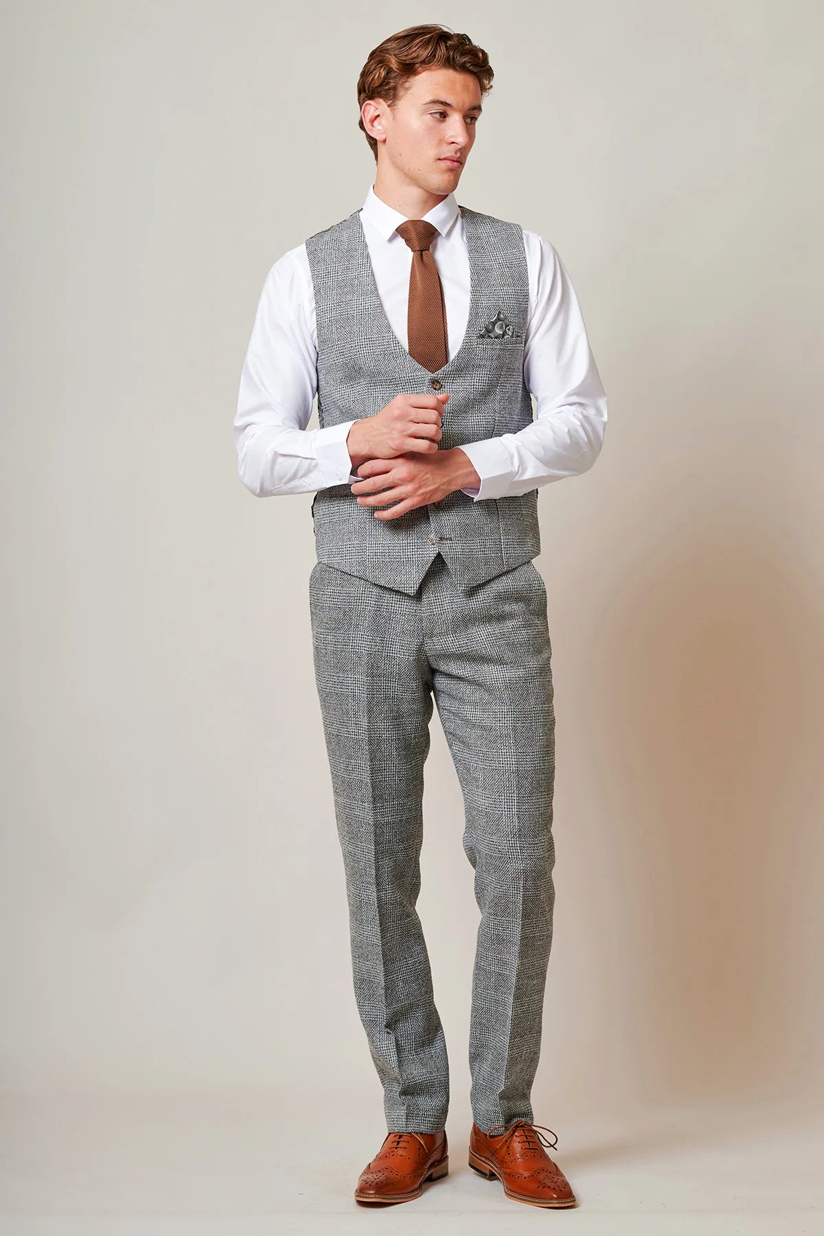 Marc Darcy - Gilet Tweed Kris Silver Grey