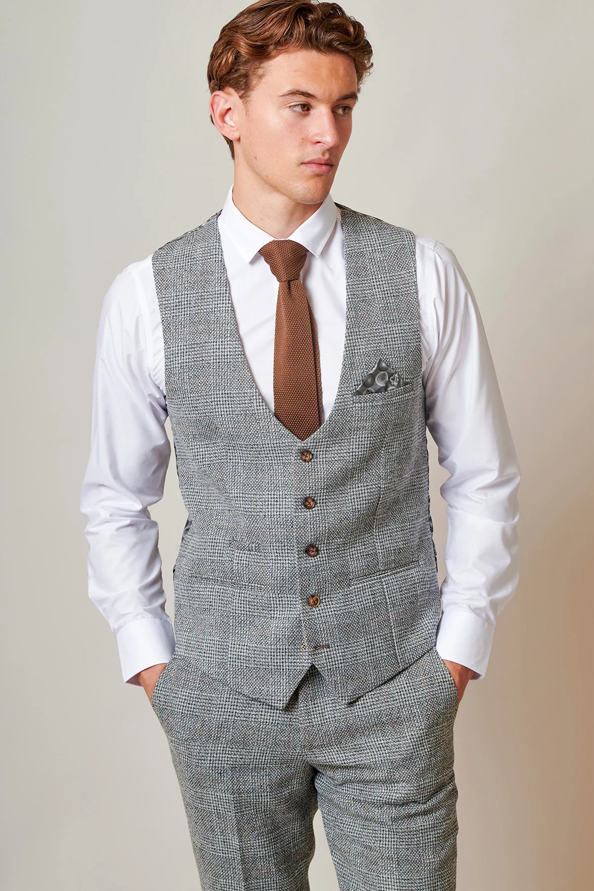 Marc Darcy - Gilet Tweed Kris Silver Grey