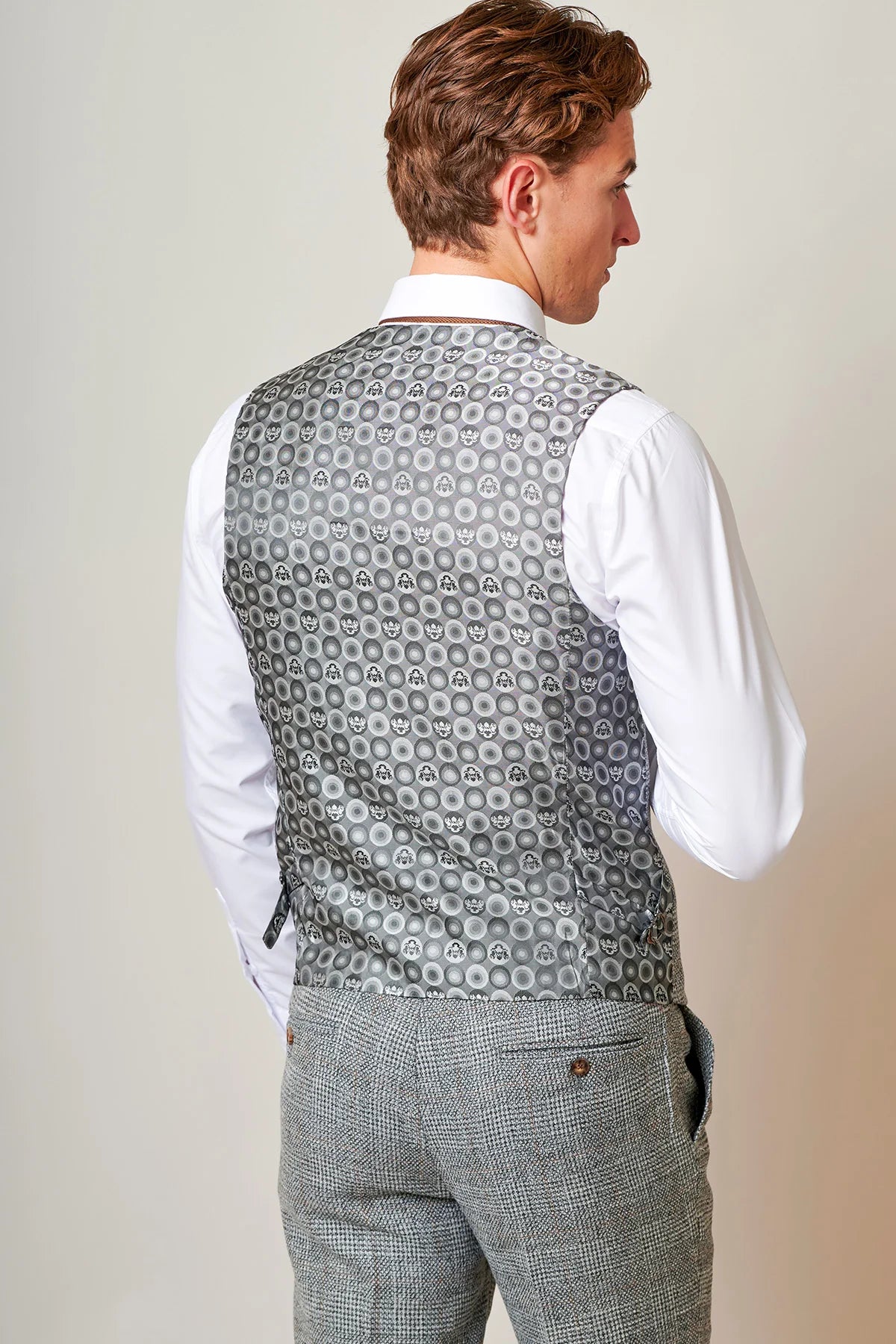 3-delig Tweed Kostuum - Marc Darcy Kris Silver Grey