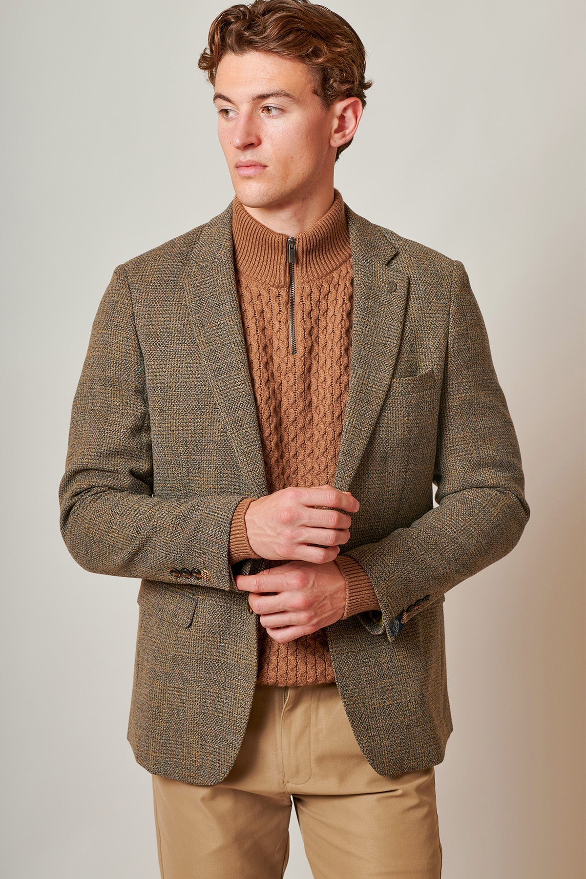 2-delig heren kostuum geruit - Marc Darcy Kris Tan