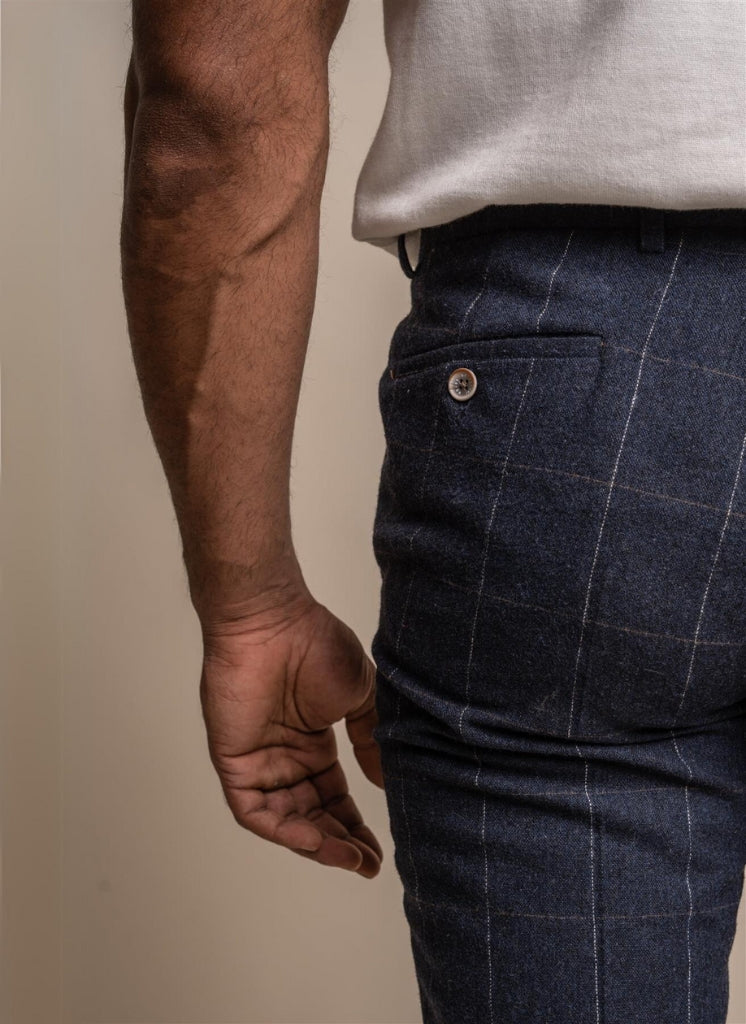 Cavani - Pantalon Ruitpatroon Angels Navy Blue