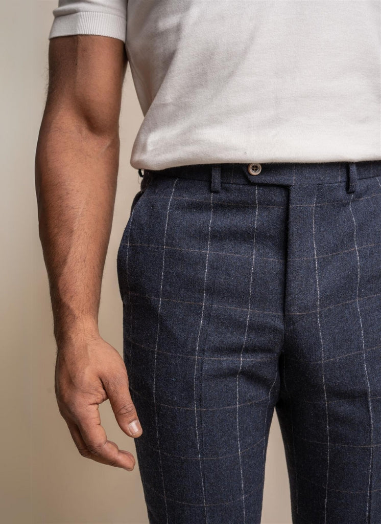 Cavani - Pantalon Ruitpatroon Angels Navy Blue