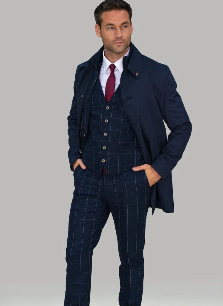 Cavani Brando Mac Coat - Navy