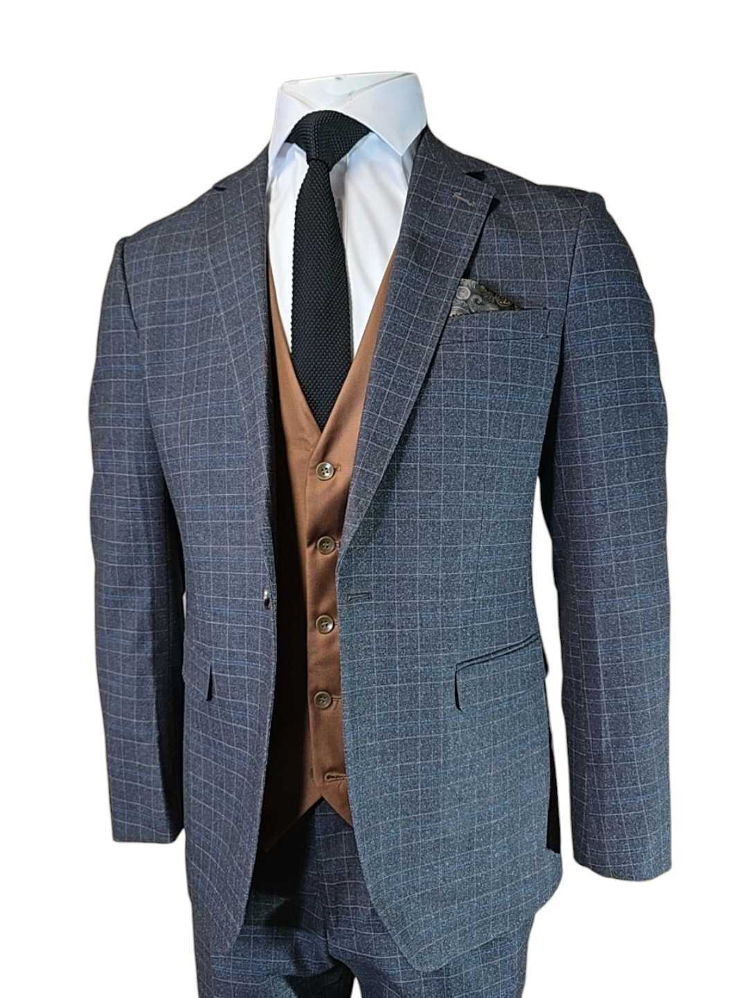 CASTLESON Phantom - Driedelig Herenpak Grey Mix & Match Bradley tan