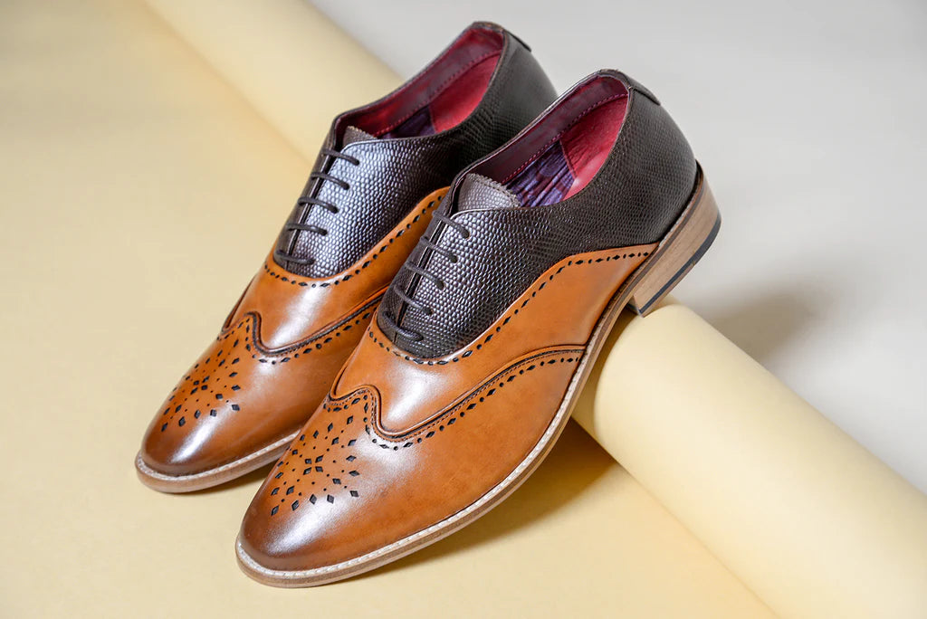 Bruine leren schoenen Marc Darcy Ryan - Wingtip brogue