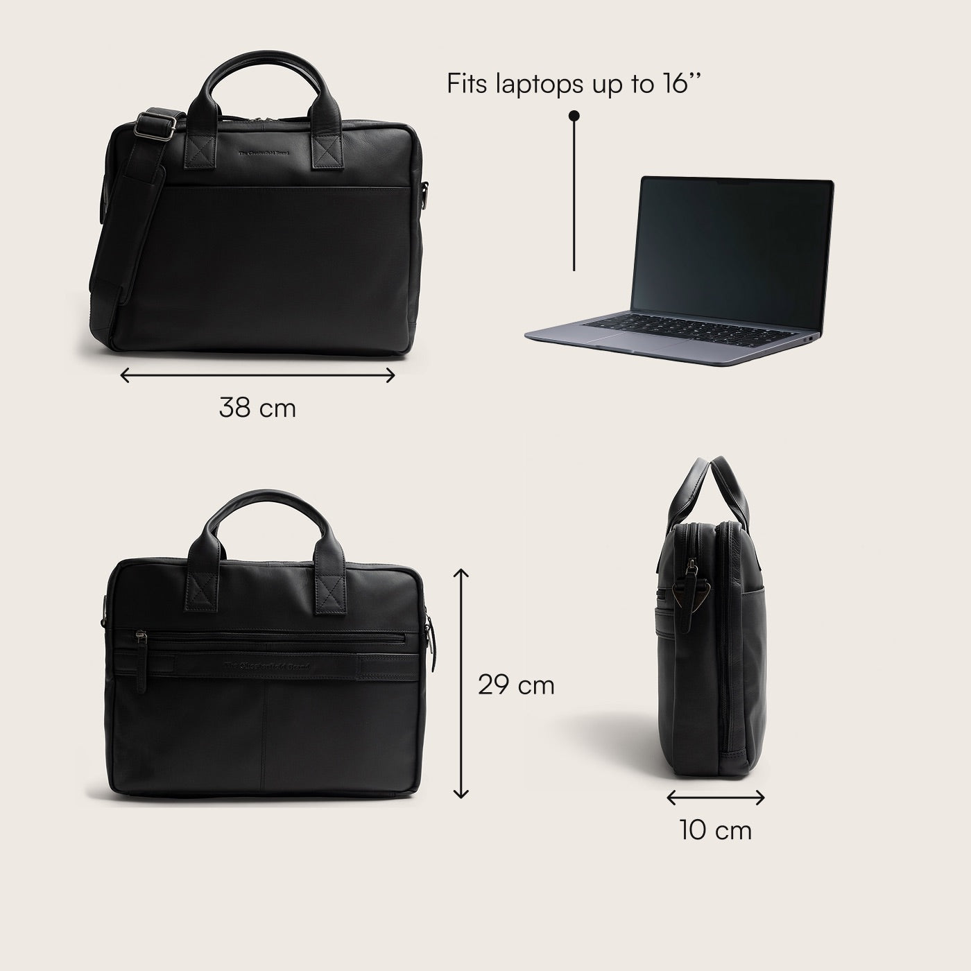 Leren Laptoptas Zwart Frazer