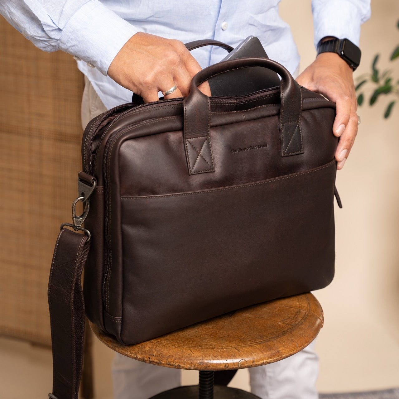 Leren Laptoptas Bruin Frazer