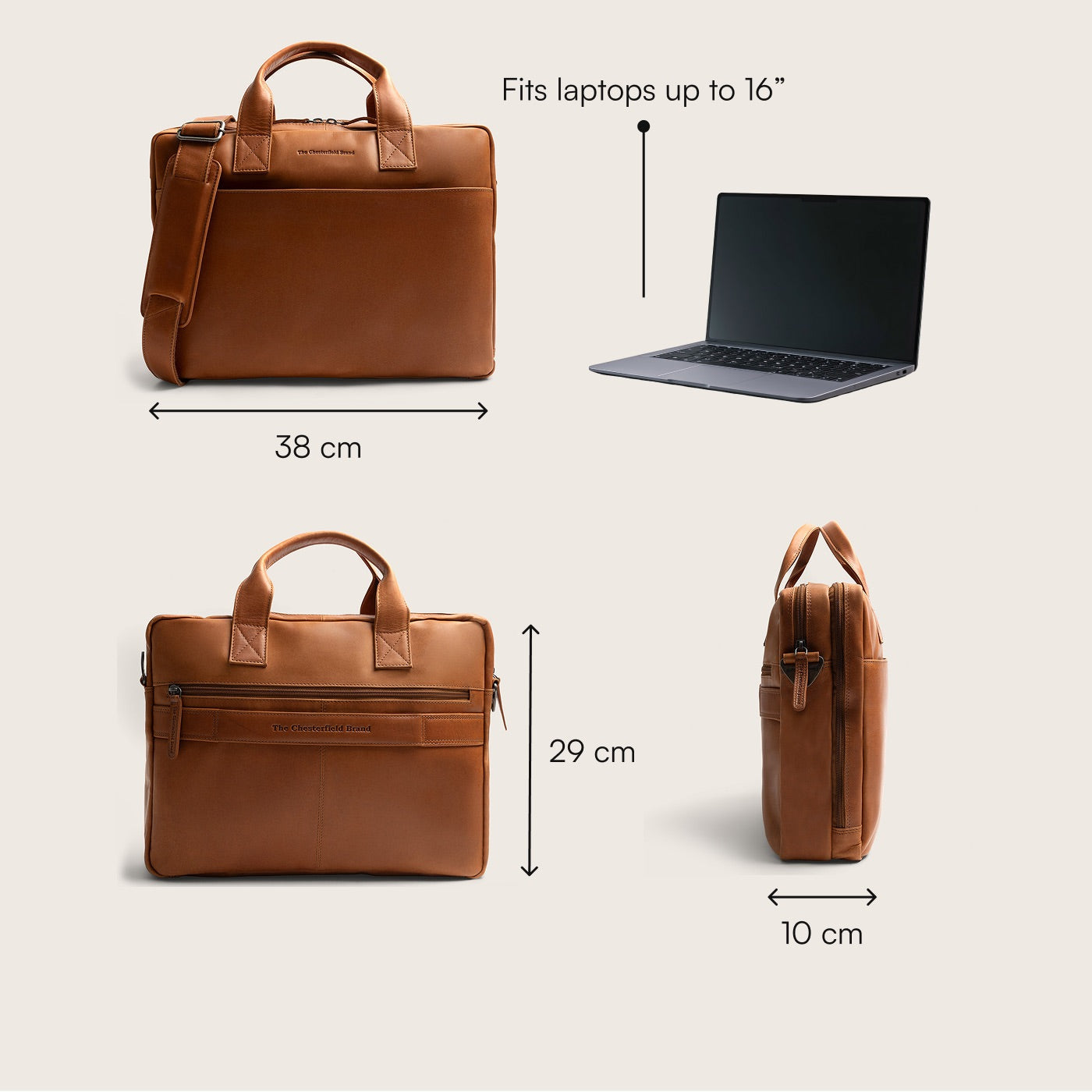 Leren Laptoptas Cognac Frazer