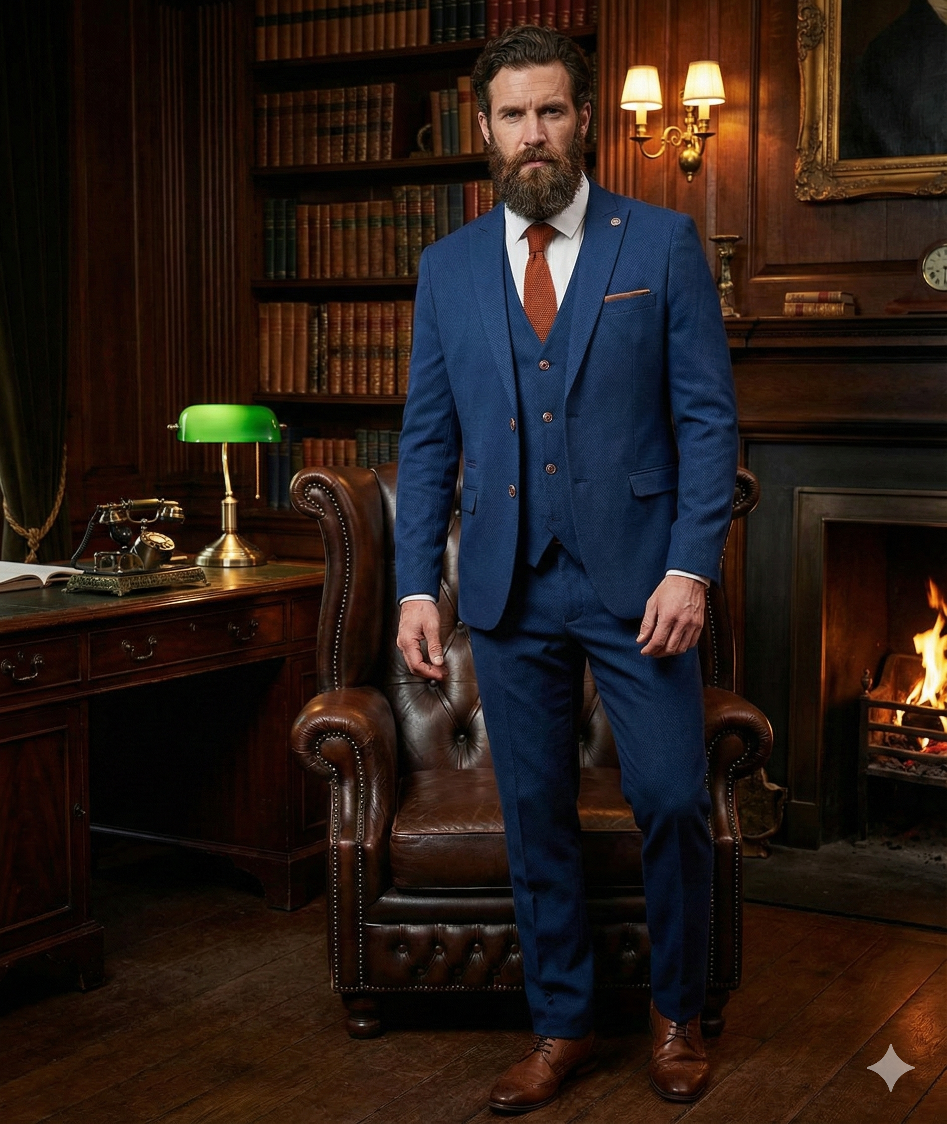 Navy blauw pak - Max royal blue 3-delig pak