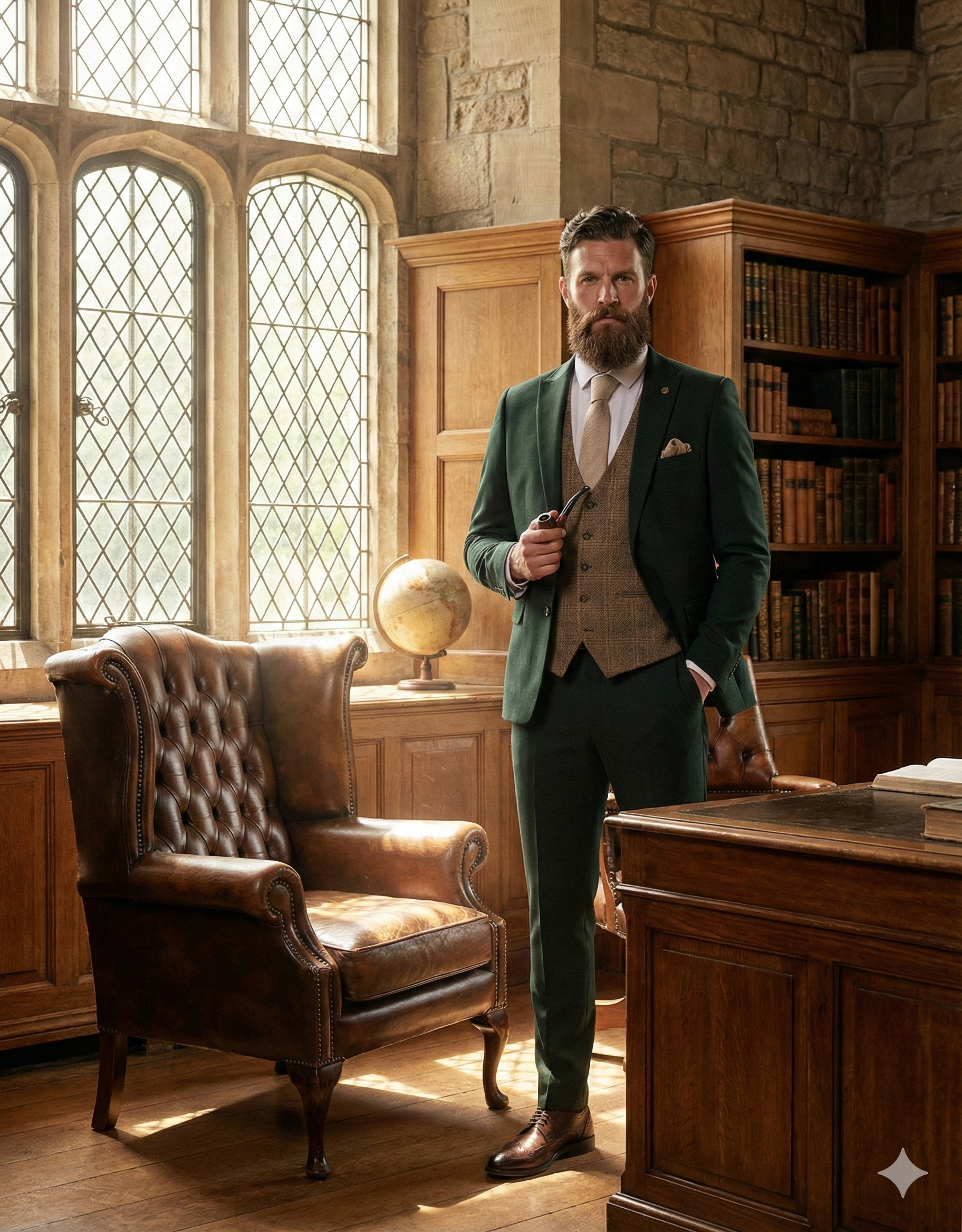 3-delad herrkostym - Marc Darcy Bromley Olive Mix and Match