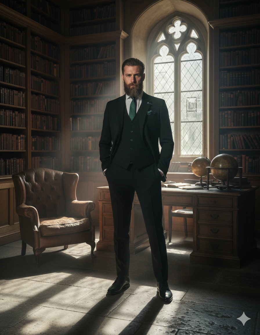 3-delad svart herrkostym - Cavani Malibu svart