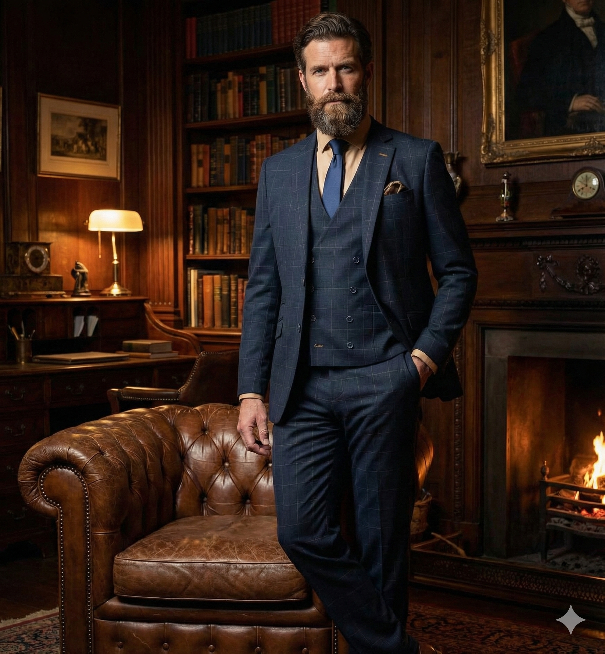 Driedelig Kostuum - Cavani Torino Navy | Double Breasted Gilet