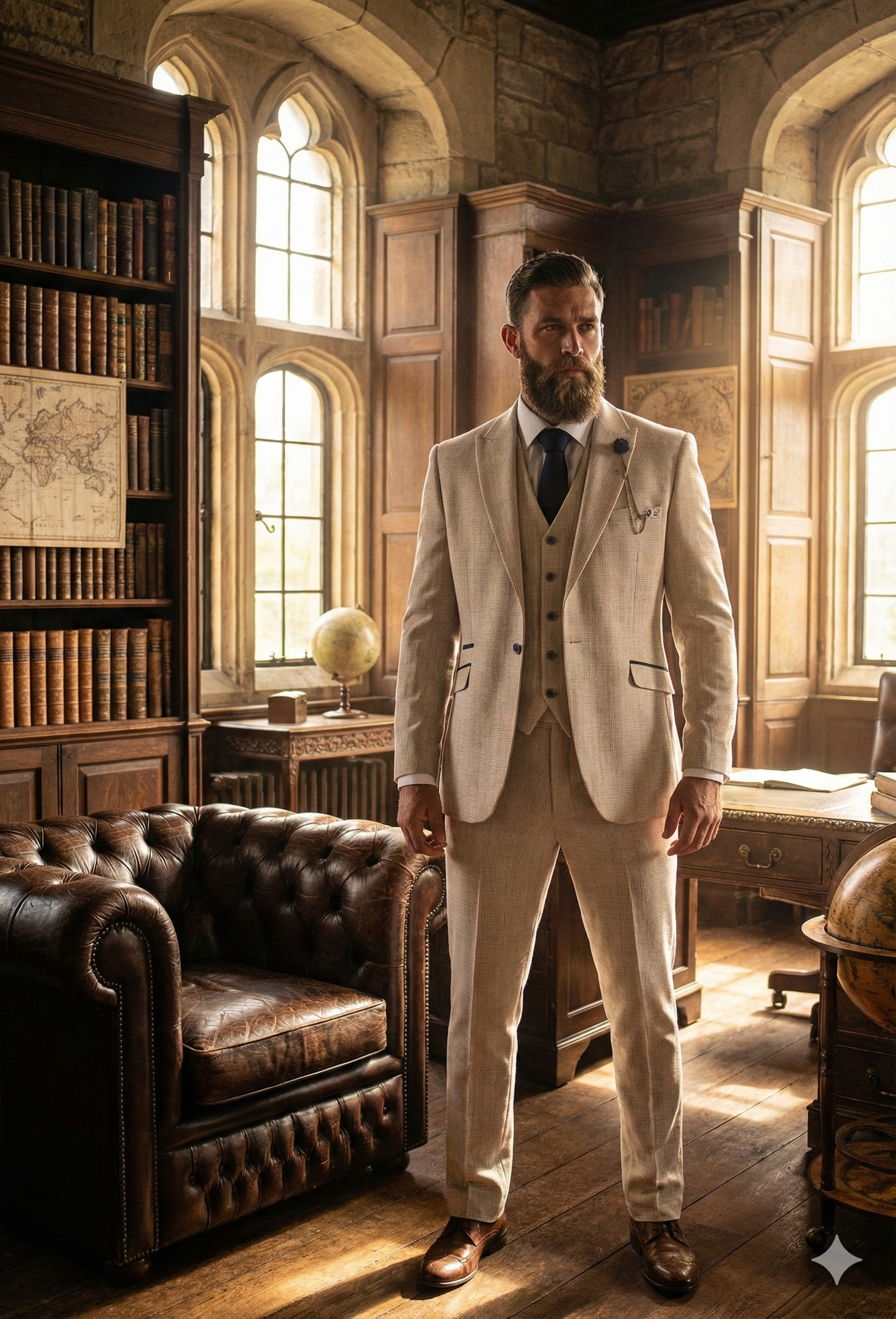 Heren kostuum beige - Cavani Caridi