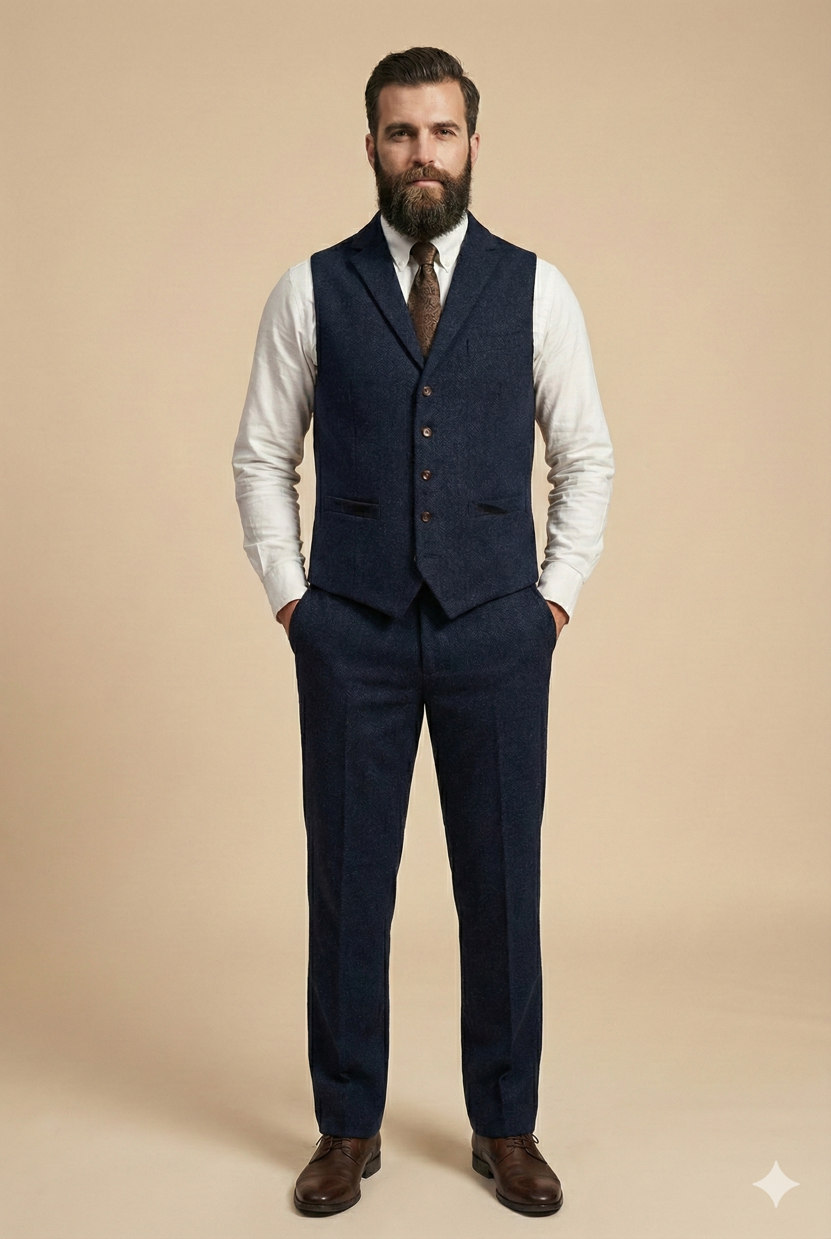 CASTLESON - Gilet Chief Navy Tweed