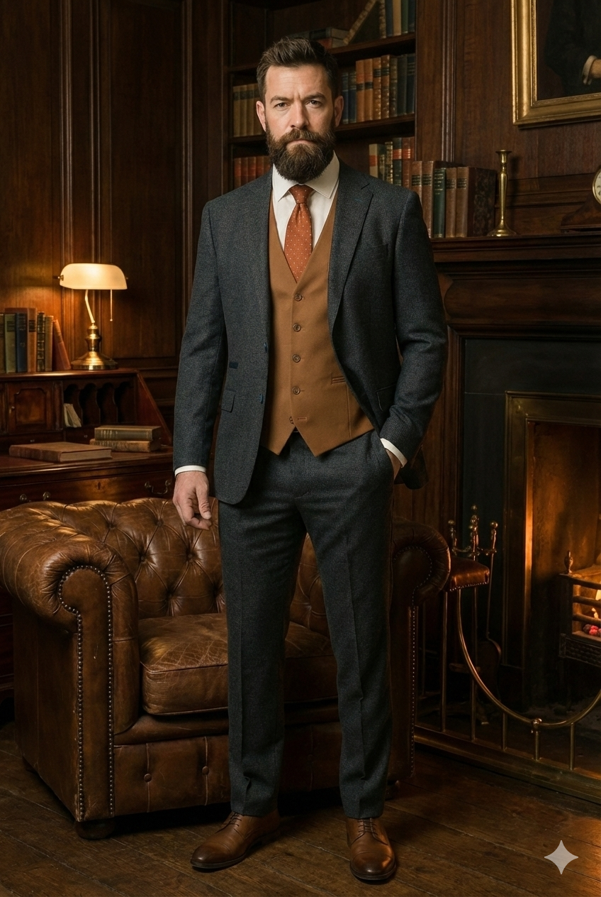 CASTLESON Marshal Olive - Driedelig Herenpak Mix and Match