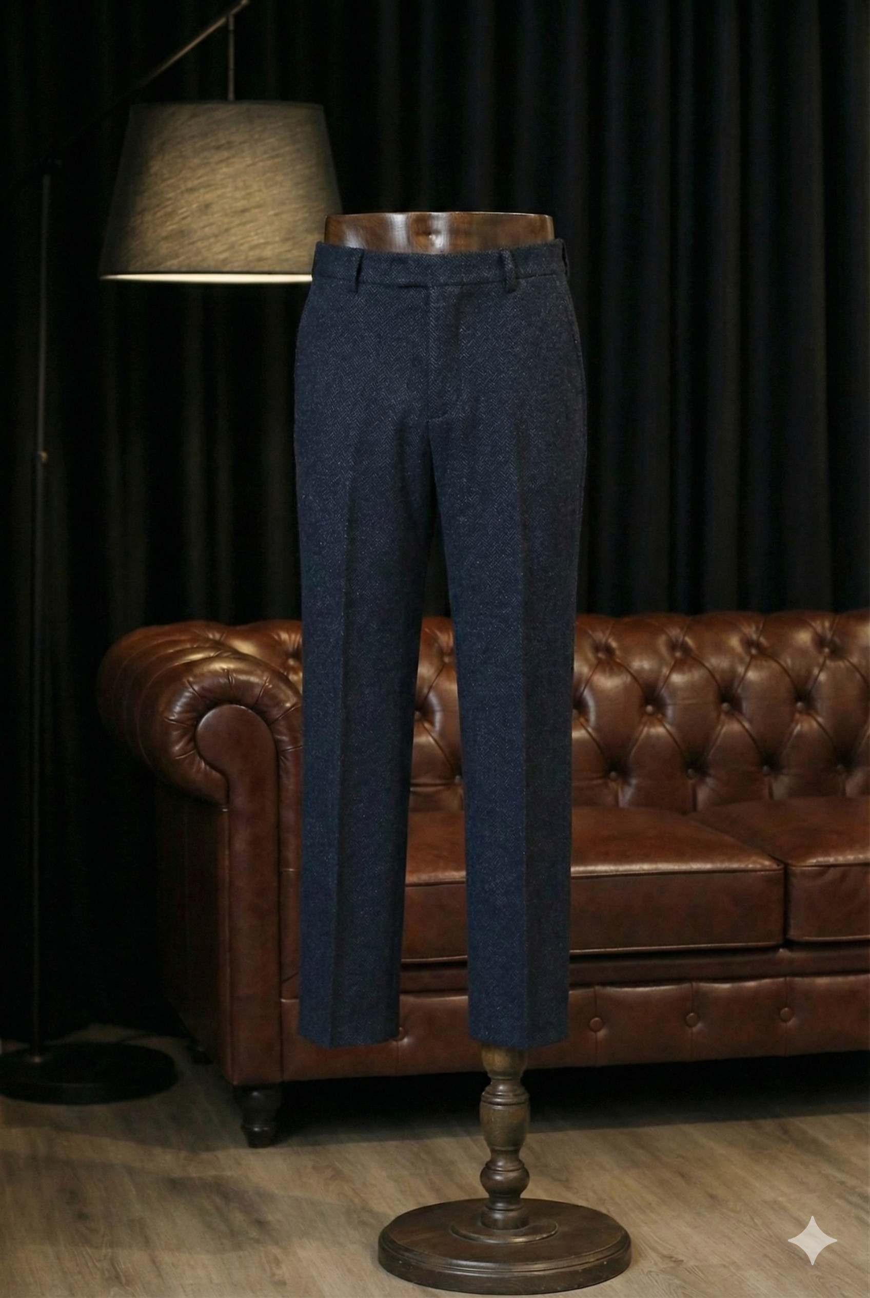 CASTLESON - Pantalon Chief Navy Tweed