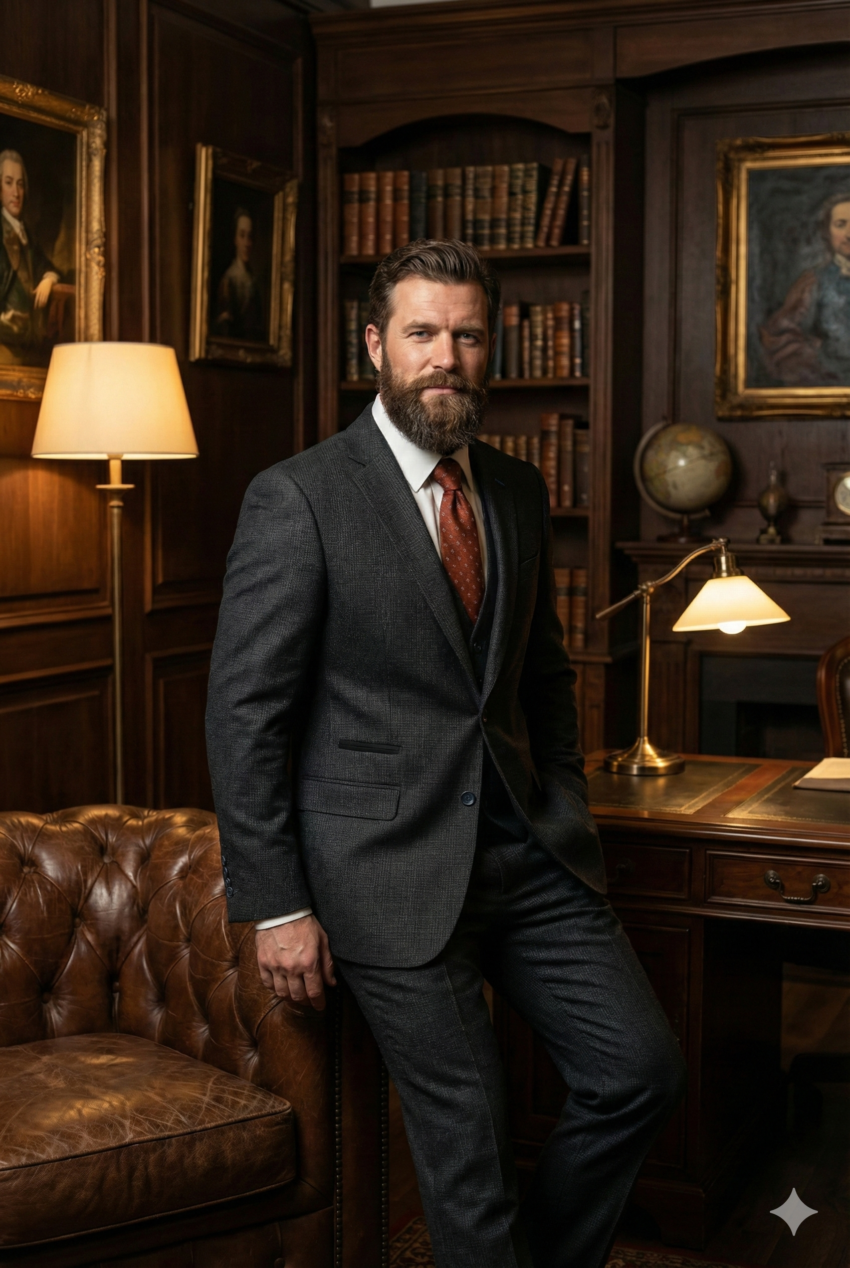 CASTLESON Marshal - Driedelig Herenpak Olive