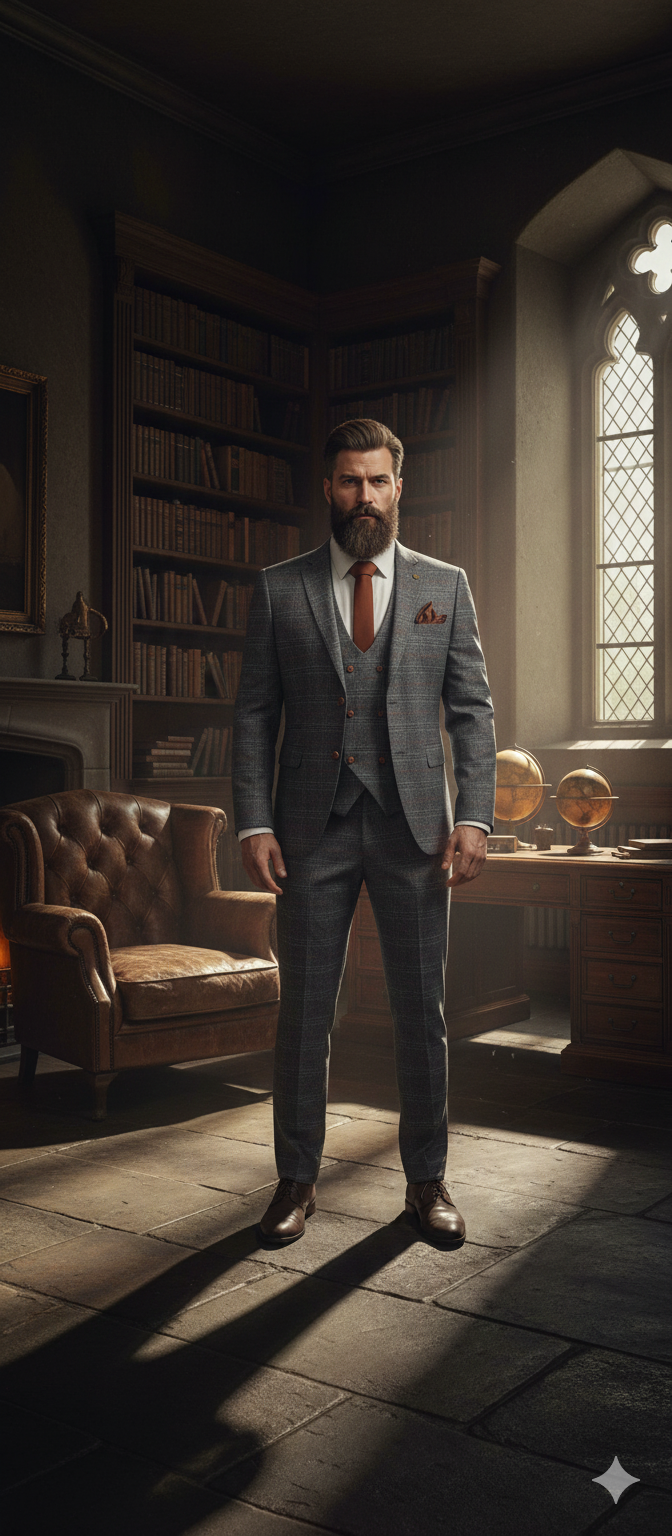 Jenson grå tredelad kostym