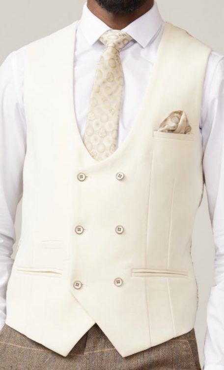 Kelvin Cream Gilet - Double Breasted - gilet