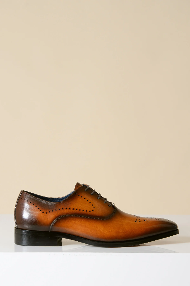 Bruine leren schoenen, Marc Darcy Jake - Wingtip brogue