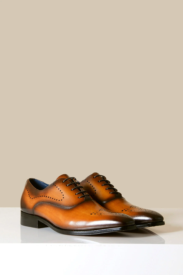 Bruine leren schoenen Marc Darcy Jake - Wingtip brogue