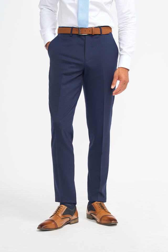 Cavani James - Pantalon Navy Super 130s Wol