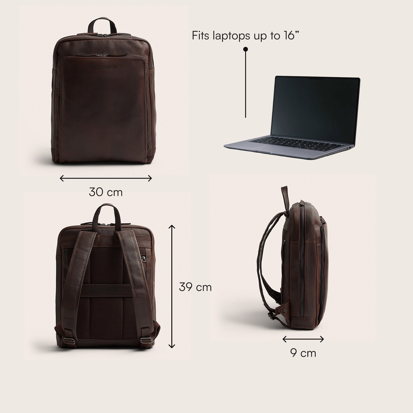Leren Laptoprugzak Bruin Jasper