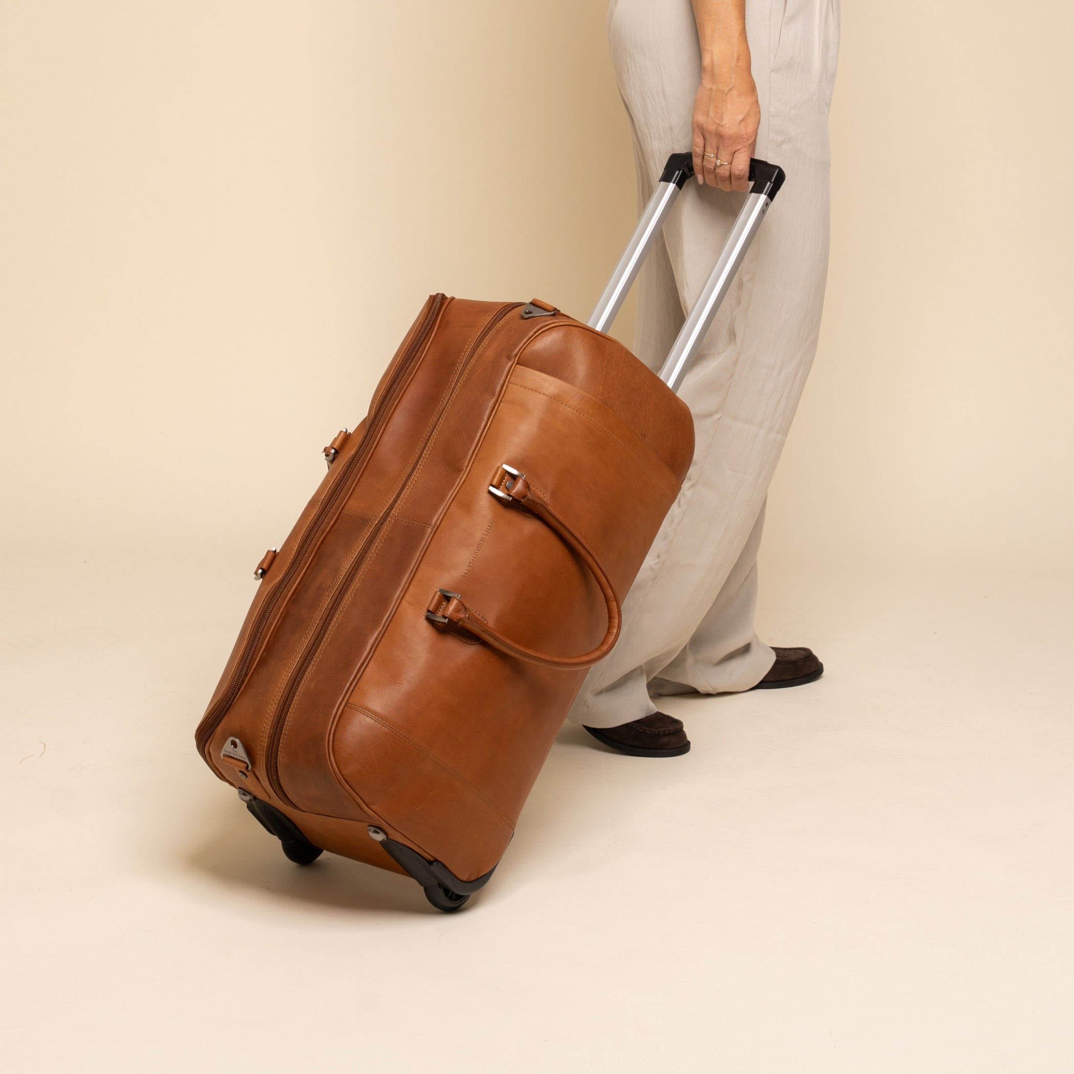 Leren Trolley Weekendtas Cognac Jayven