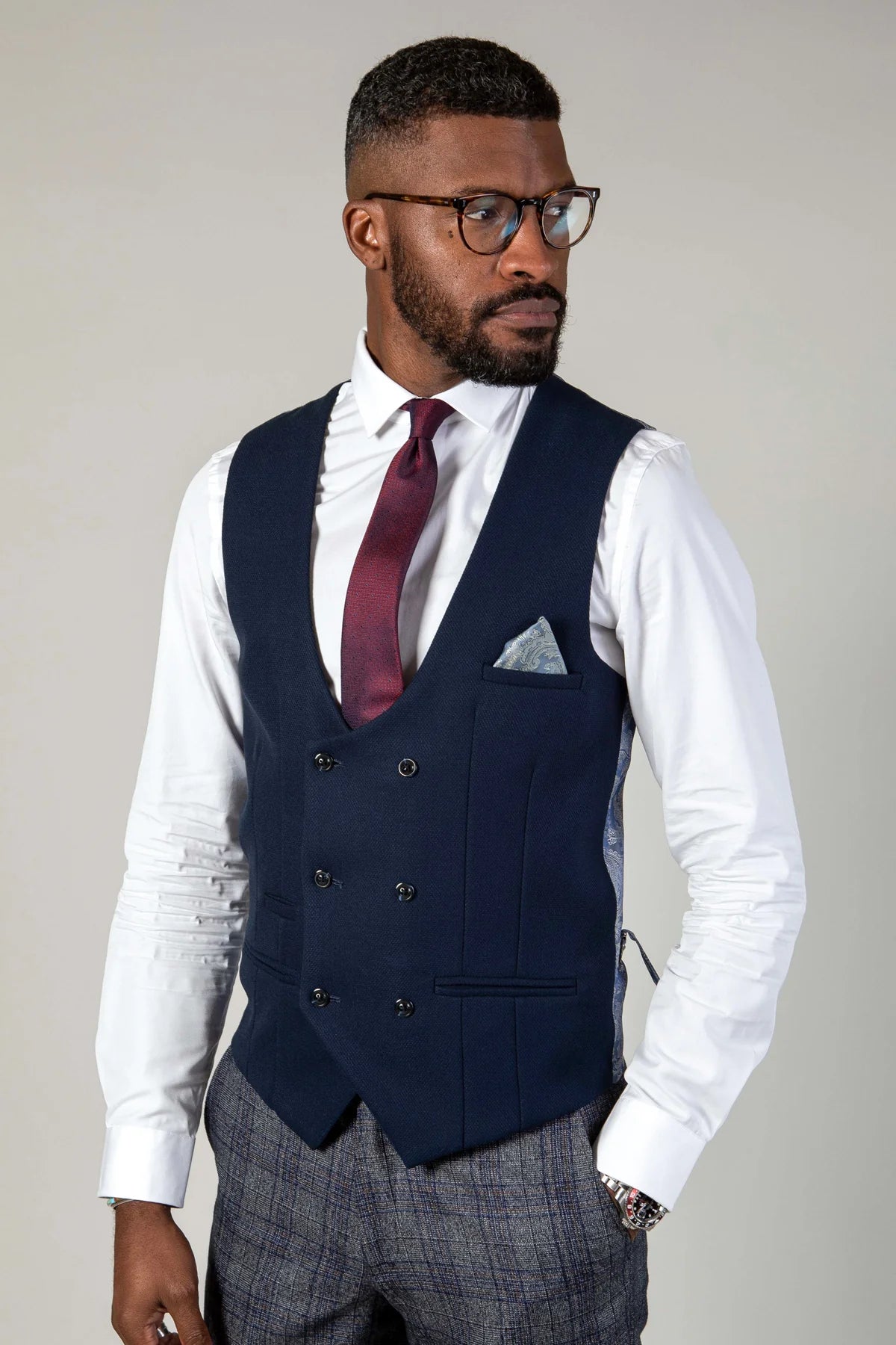 Kelvin Navy Gilet - Double Breasted - gilet