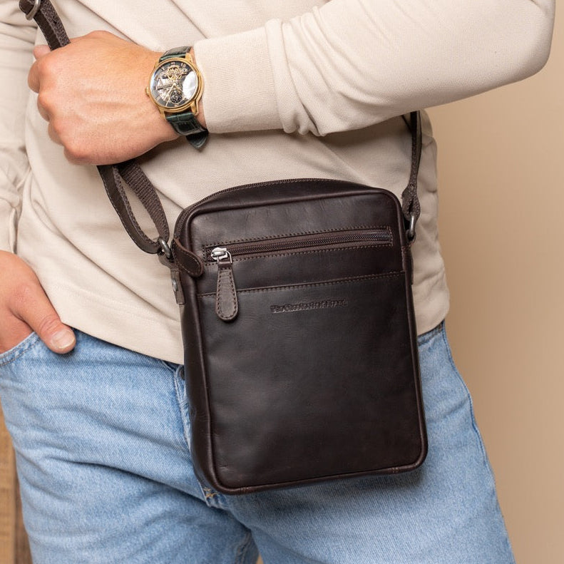 Leren Crossbody Tas Bruin Laveno