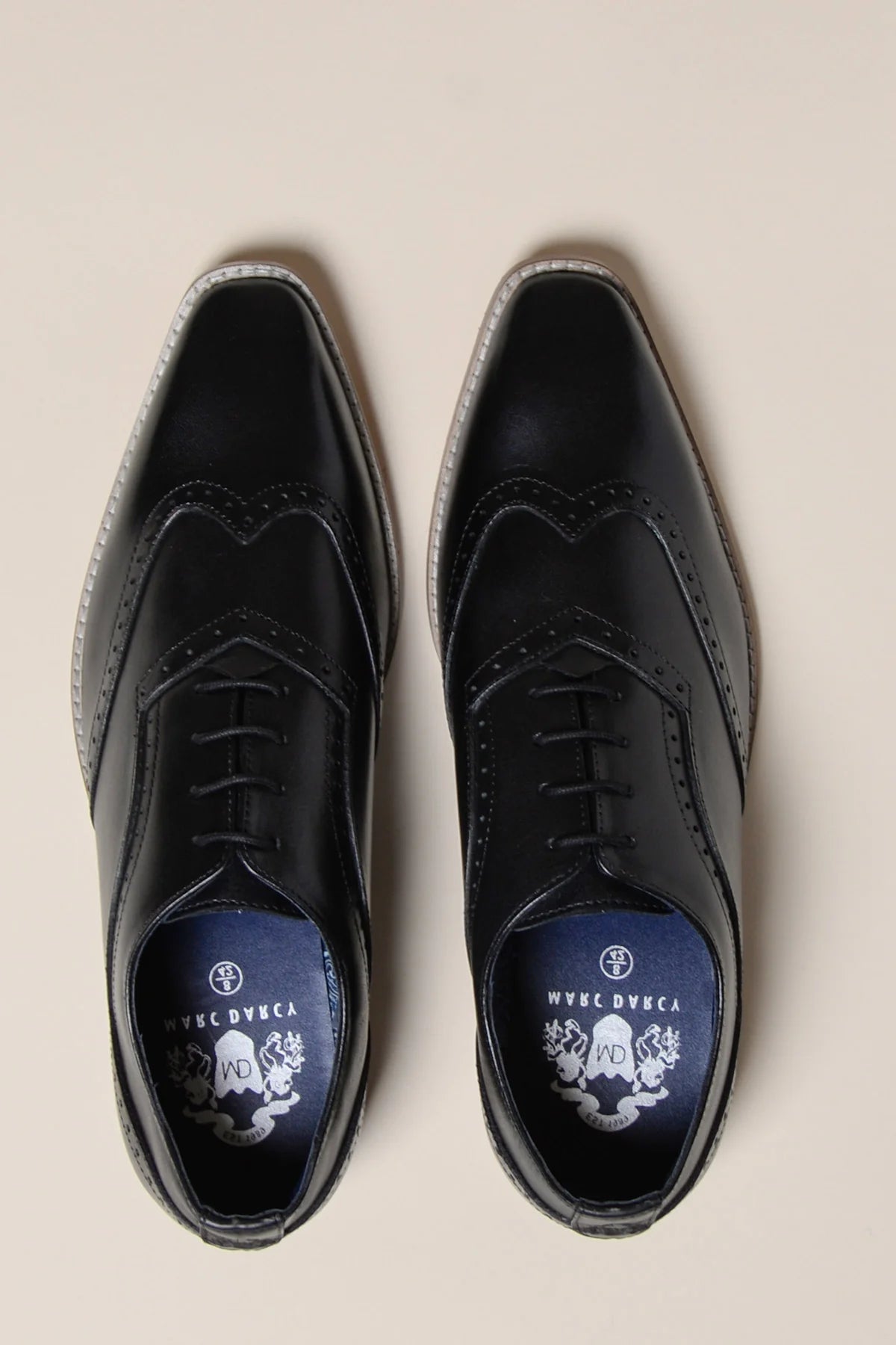 Zwarte leren schoenen Marc Darcy Dawson - Wingtip brogue