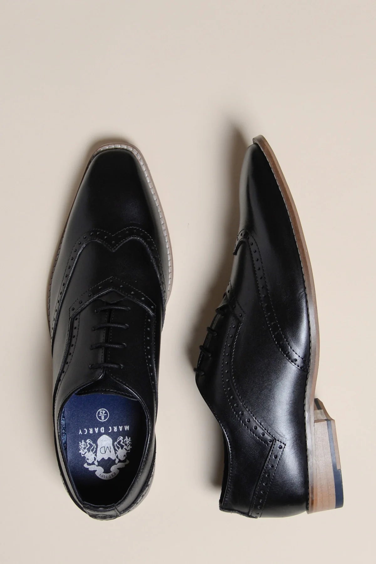 Zwarte leren schoenen Marc Darcy Dawson - Wingtip brogue