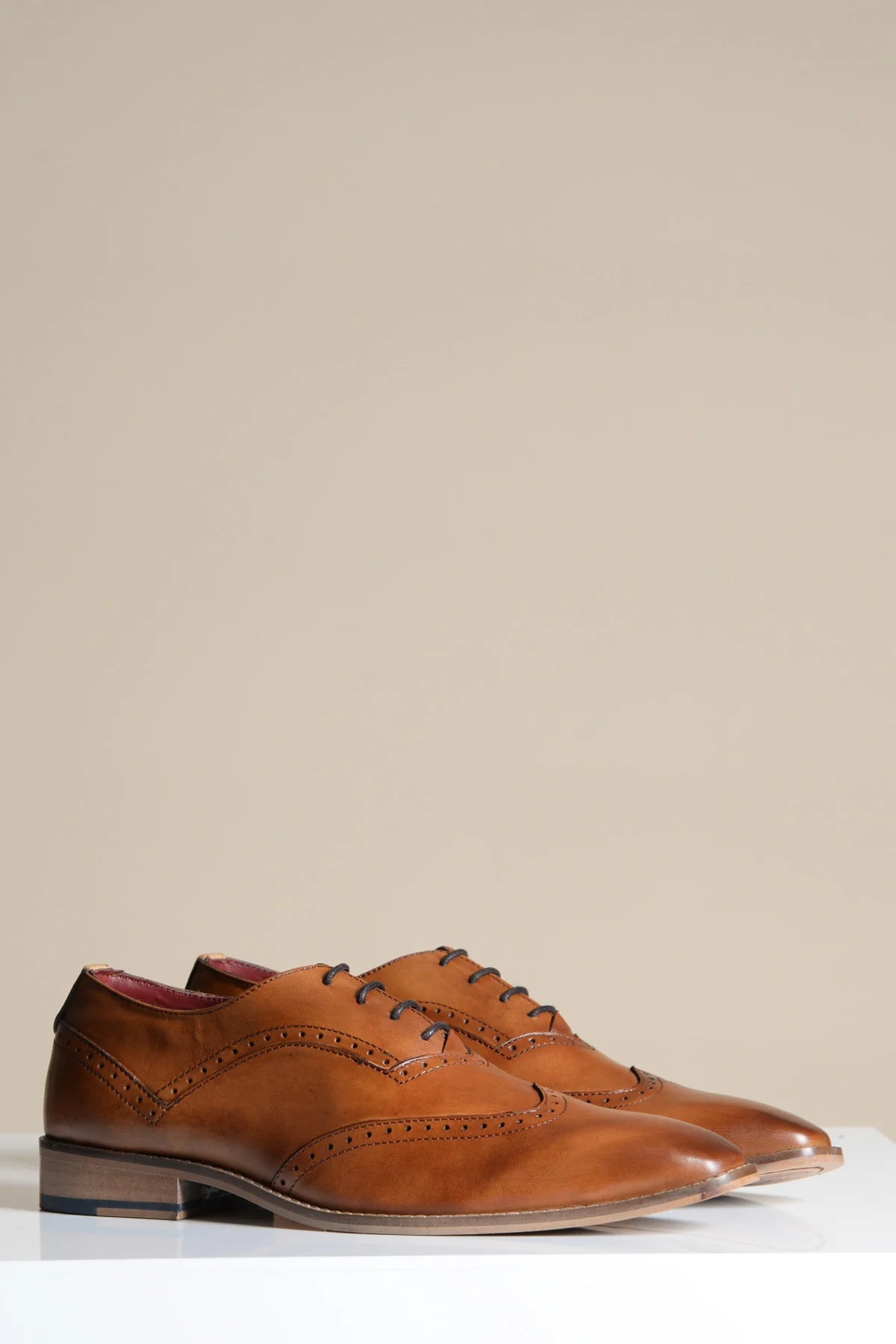 Bruine leren schoenen Marc Darcy Dawson - Wingtip brogue