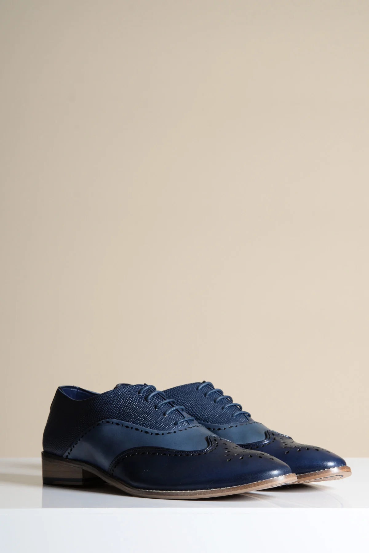 Navy leren schoenen Marc Darcy Ryan - Wingtip brogue