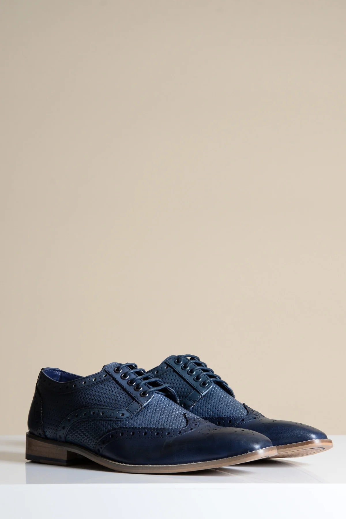 Navy leren schoenen Marc Darcy Brandon - Wingtip brogue