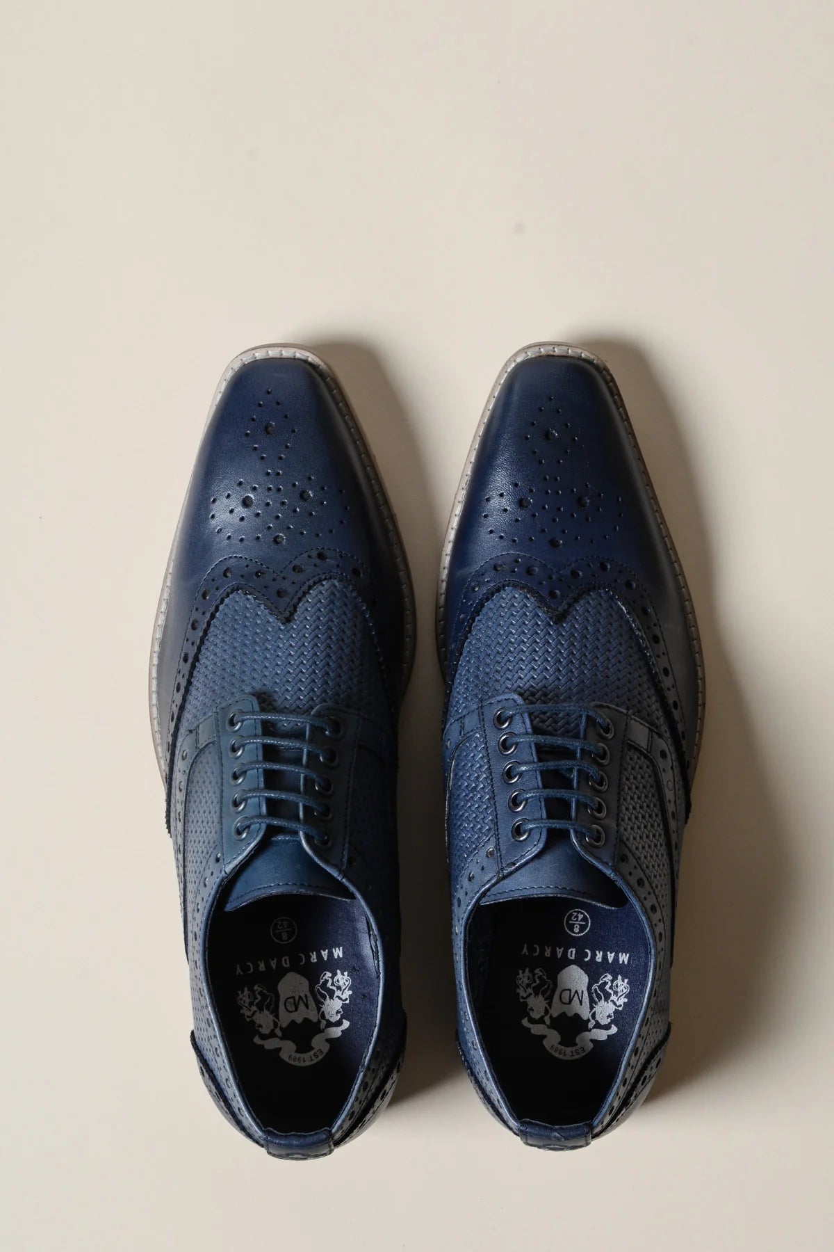 Navy leren schoenen Marc Darcy Brandon - Wingtip brogue