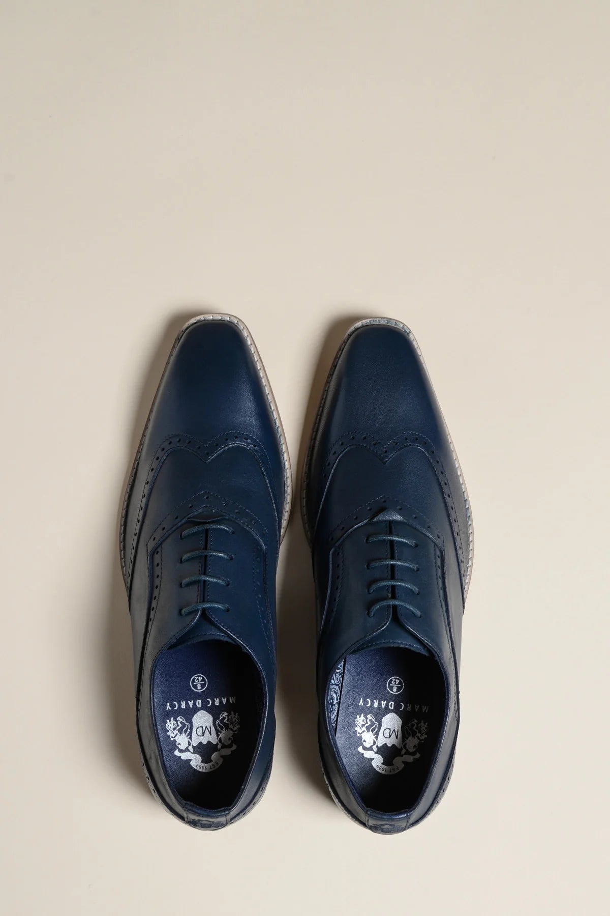 Navy leren schoenen Marc Darcy Dawson - Wingtip brogue