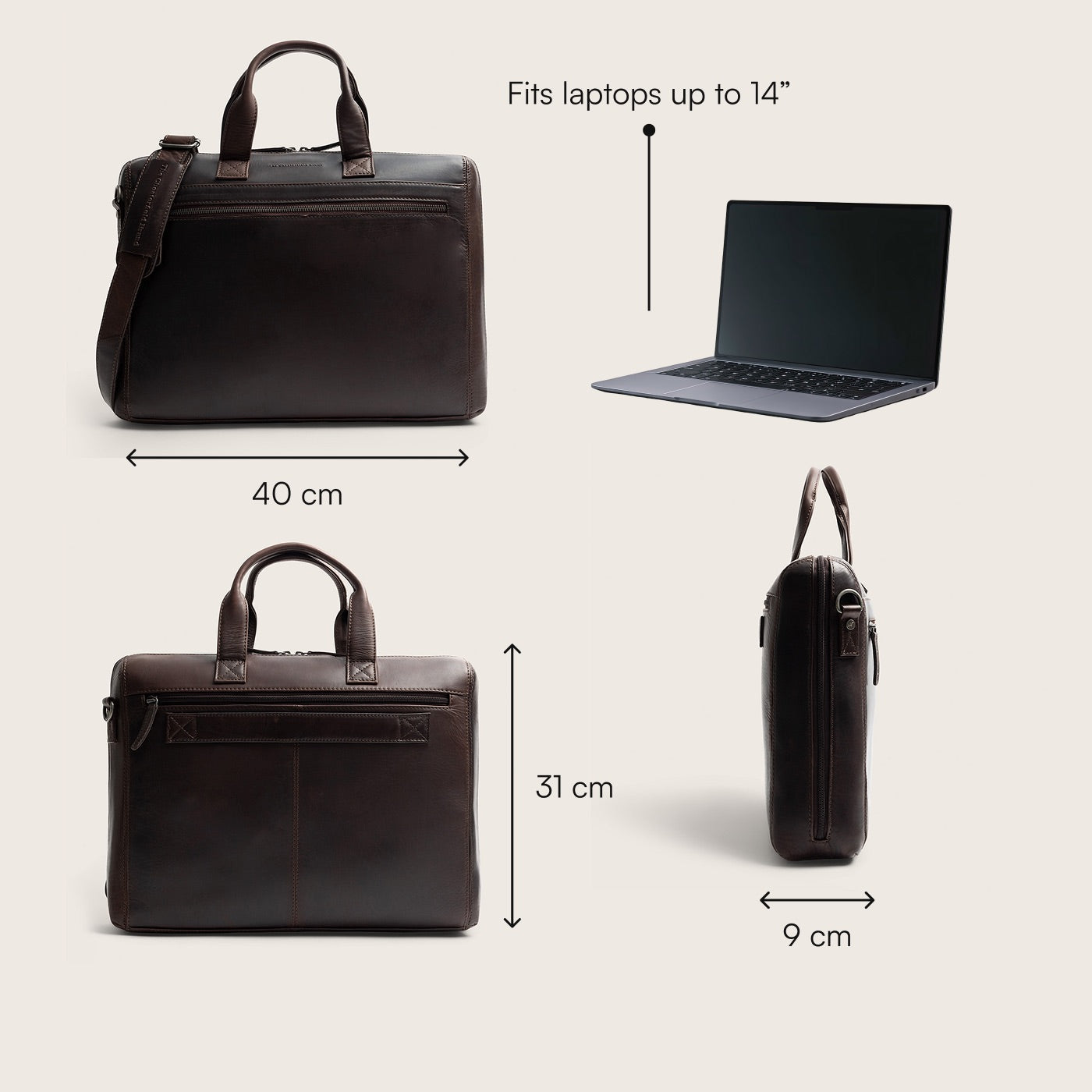 Leren Laptoptas Bruin Levanto