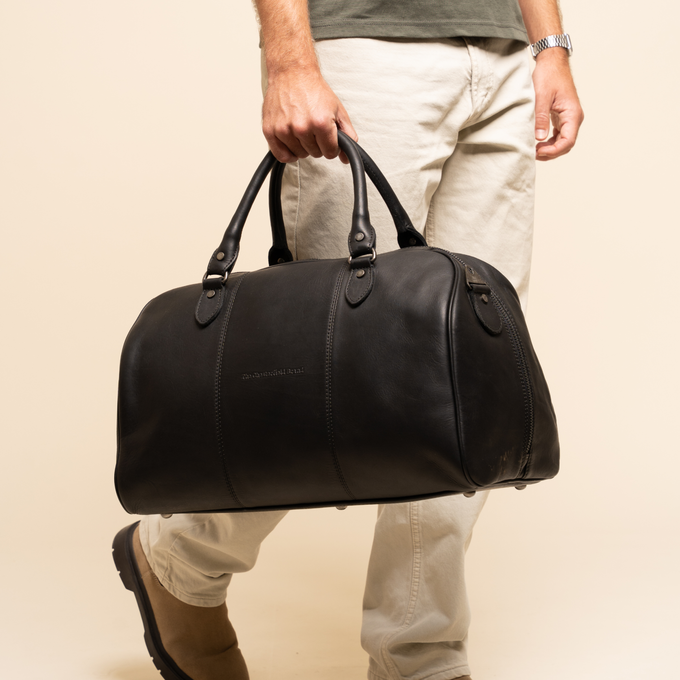 Leren Weekendtas Zwart Liam-II