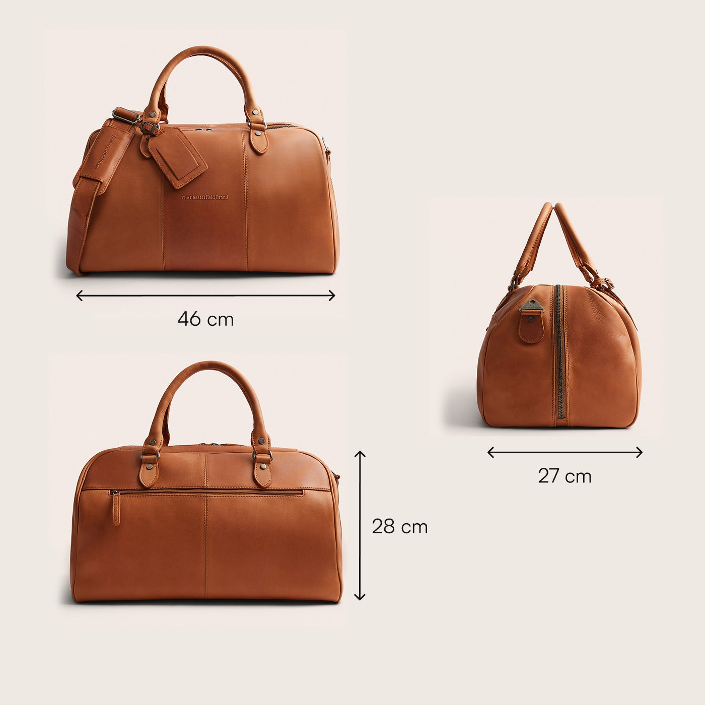 Leren Weekendtas Cognac Liam-II
