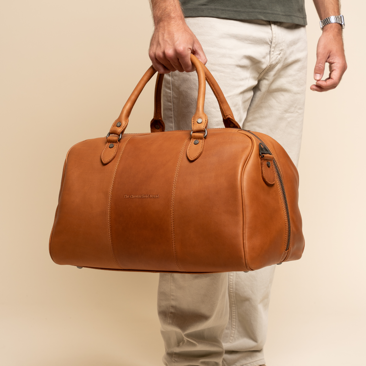 Leren Weekendtas Cognac Liam-II