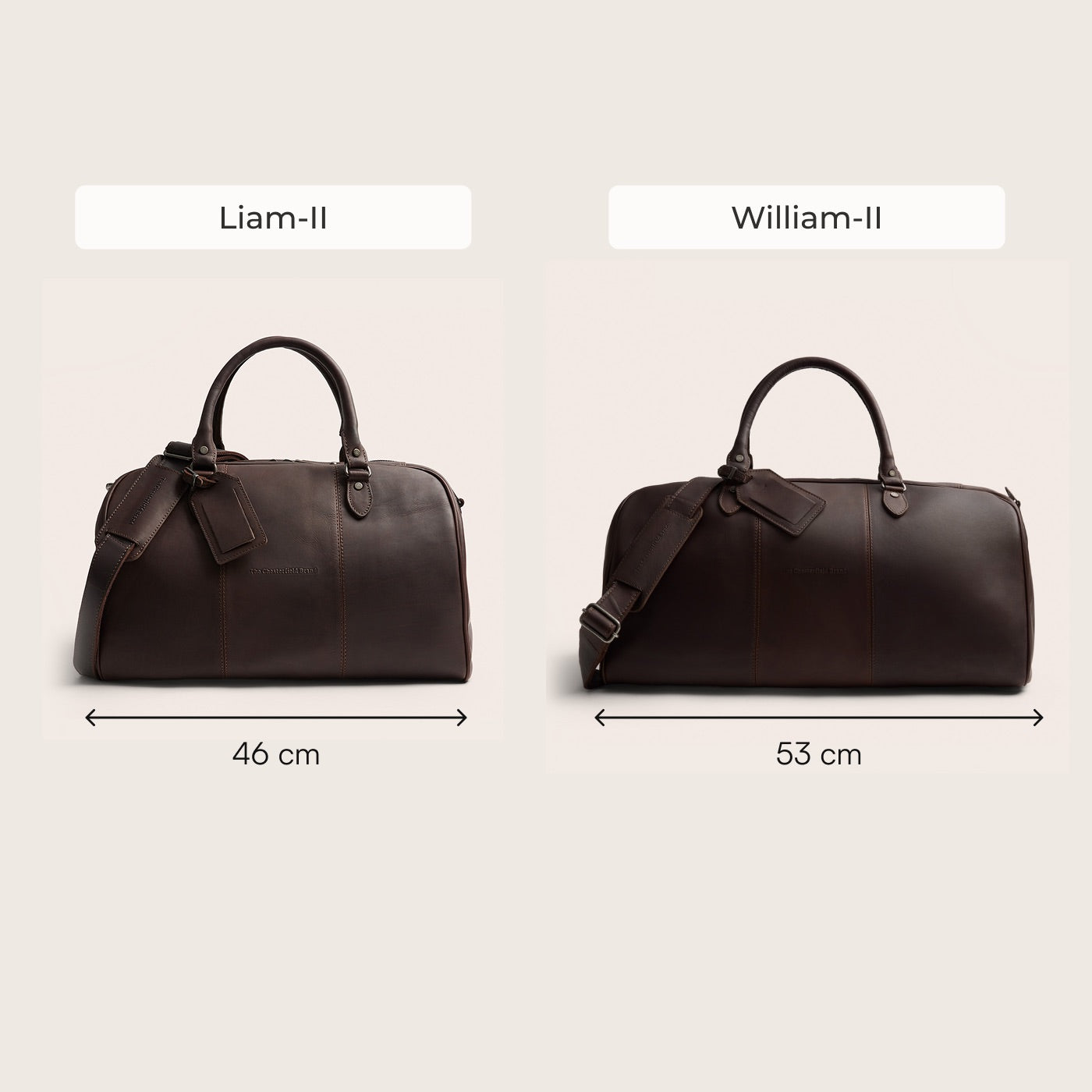 Leren Weekendtas Bruin William-II