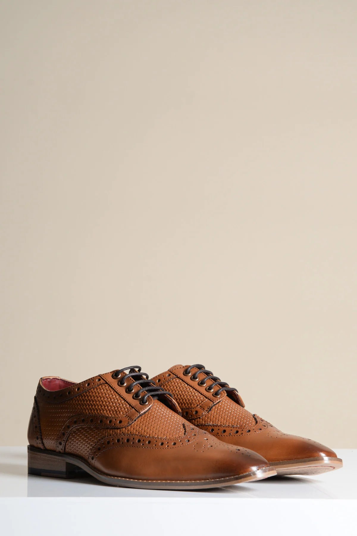 Bruine leren schoenen Marc Darcy Brandon - Wingtip brogue